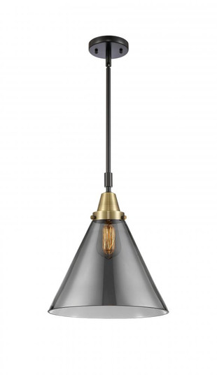 Cone - 1 Light - 12 inch - Black Antique Brass - Mini Pendant (3442|447-1S-BAB-G43-L-LED)