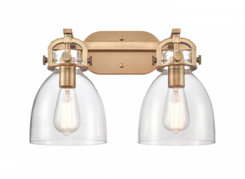 Newton Bell - 2 Light - 17 inch - Brushed Brass - Bath Vanity Light (3442|412-2W-BB-7CL)