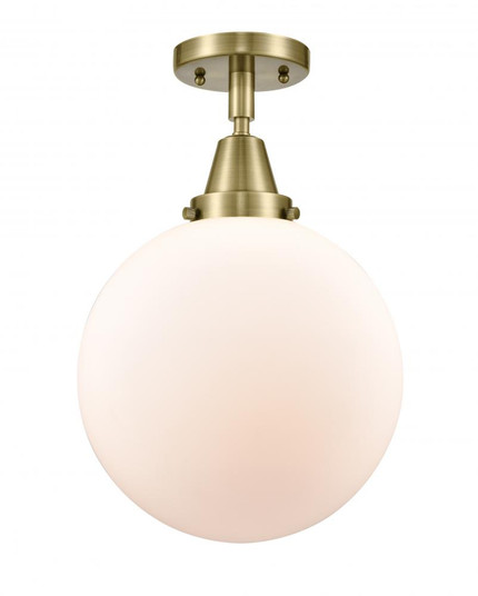 Beacon - 1 Light - 10 inch - Antique Brass - Flush Mount (3442|447-1C-AB-G201-10-LED)