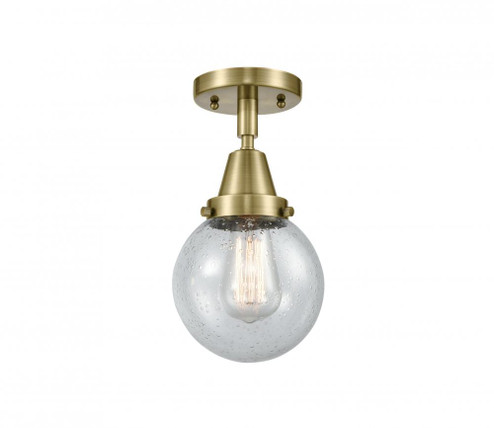 Beacon - 1 Light - 6 inch - Antique Brass - Semi-Flush Mount (3442|447-1C-AB-G204-6-LED)