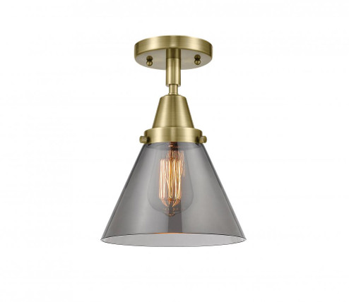 Cone - 1 Light - 8 inch - Antique Brass - Semi-Flush Mount (3442|447-1C-AB-G43-LED)
