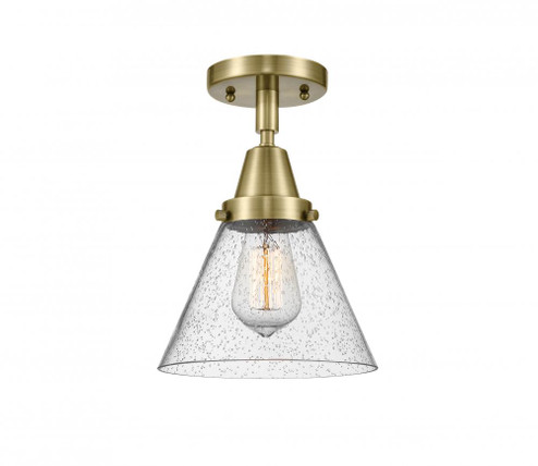 Cone - 1 Light - 8 inch - Antique Brass - Semi-Flush Mount (3442|447-1C-AB-G44-LED)