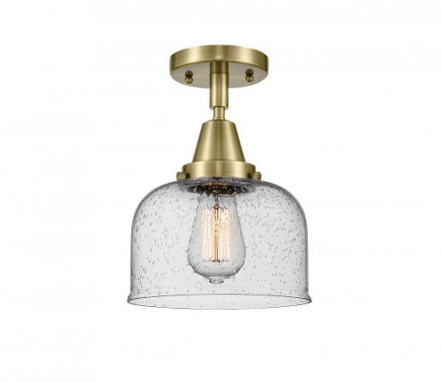 Bell - 1 Light - 8 inch - Antique Brass - Semi-Flush Mount (3442|447-1C-AB-G74)