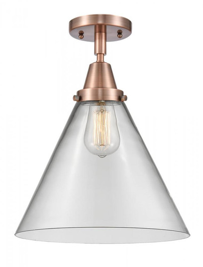 Cone - 1 Light - 12 inch - Antique Copper - Flush Mount (3442|447-1C-AC-G42-L-LED)
