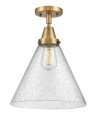 Cone - 1 Light - 12 inch - Brushed Brass - Semi-Flush Mount (3442|447-1C-BB-G44-L-LED)