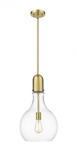Amherst - 1 Light - 12 inch - Satin Gold - Stem hung - Mini Pendant (3442|492-1S-SG-G582-12-LED)