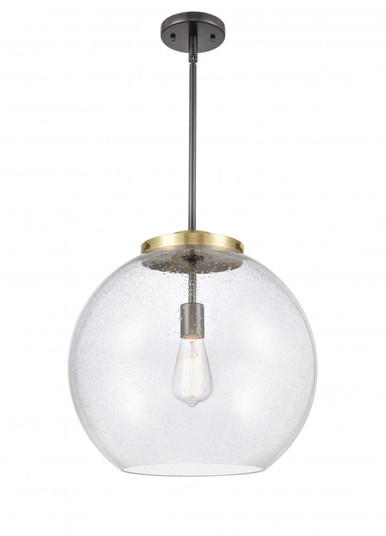 Athens - 1 Light - 16 inch - Black Antique Brass - Stem Hung - Pendant (3442|221-1S-BAB-G124-16-LED)