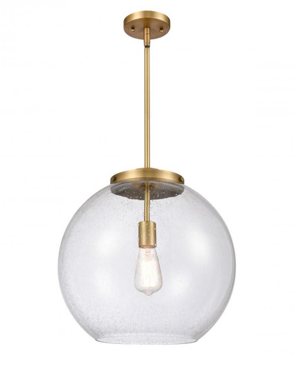 Athens - 1 Light - 16 inch - Brushed Brass - Stem Hung - Pendant (3442|221-1S-BB-G124-16-LED)