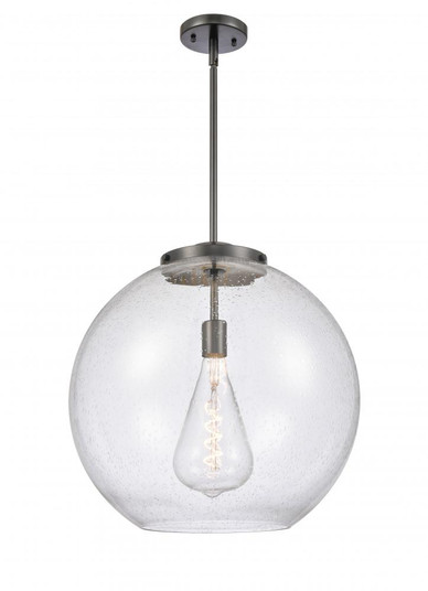 Athens - 1 Light - 18 inch - Matte Black - Stem Hung - Pendant (3442|221-1S-BK-G124-18)