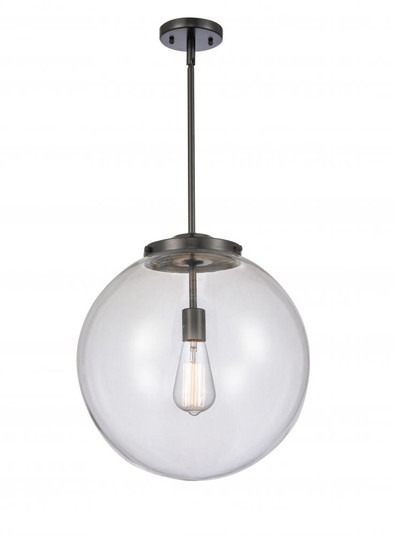 Beacon - 1 Light - 16 inch - Matte Black - Stem Hung - Pendant (3442|221-1S-BK-G202-16-LED)