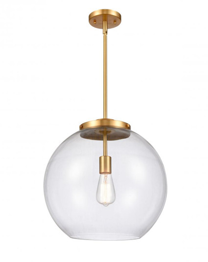 Athens - 1 Light - 16 inch - Satin Gold - Stem Hung - Pendant (3442|221-1S-SG-G122-16-LED)