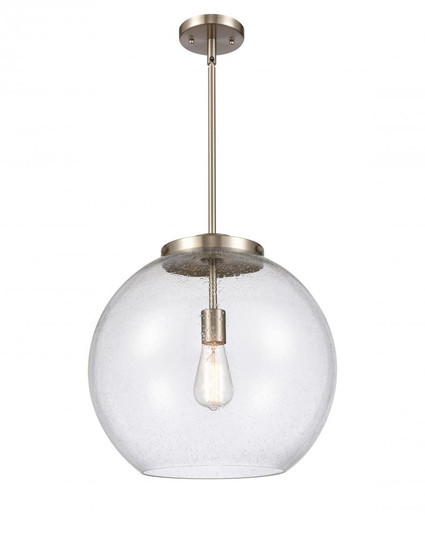 Athens - 1 Light - 16 inch - Brushed Satin Nickel - Stem Hung - Pendant (3442|221-1S-SN-G124-16)