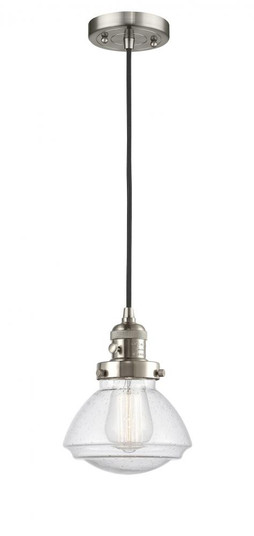 Olean - 1 Light - 7 inch - Brushed Satin Nickel - Cord hung - Mini Pendant (3442|201CSW-SN-G324-LED)