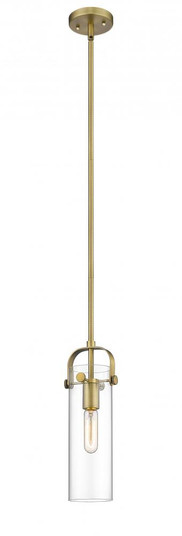 Pilaster - 1 Light - 5 inch - Brushed Brass - Cord hung - Mini Pendant (3442|423-1S-BB-4CL-LED)