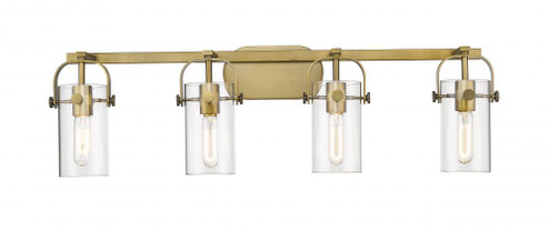 Pilaster - 4 Light - 35 inch - Brushed Brass - Bath Vanity Light (3442|423-4W-BB-4CL)