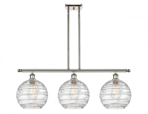 Athens Deco Swirl - 3 Light - 37 inch - Polished Nickel - Cord hung - Island Light (3442|516-3I-PN-G1213-10-LED)