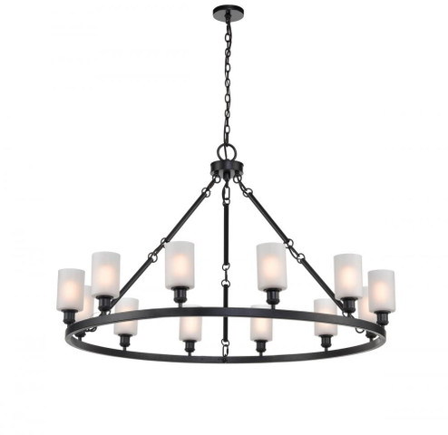 Clymer - 12 Light - 50 inch - Matte Black - Chain Hung - Chandelier (3442|850-BK-G801-LED)