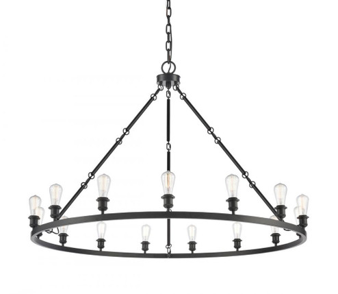 Saloon - 20 Light - 60 inch - Matte Black - Chain Hung - Chandelier (3442|860-BK)