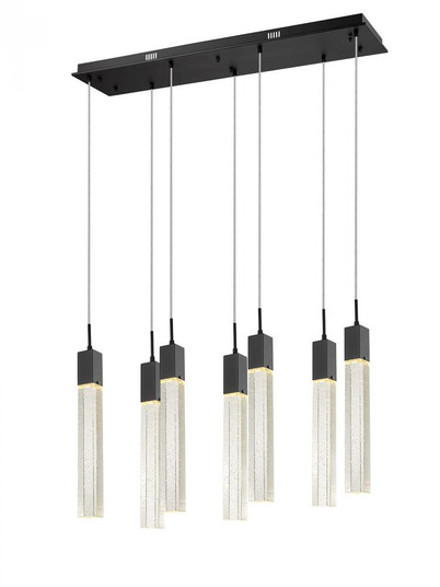 The Original Glacier Collection 7 Light Multi Pendant in Black with Bubbled Crystal (4450|HF1900-7-GL-BK)