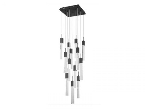 The Original Glacier Collection 13 Light Multi Pendant in Black with Bubbled Crystal (4450|HF1905-13-GL-BK)