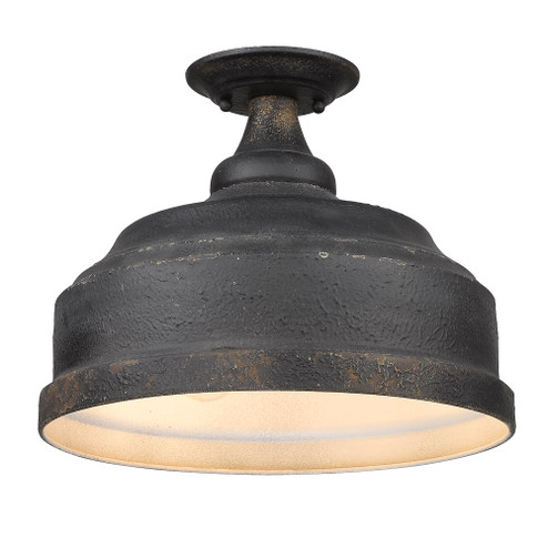 Golden Lighting Keating 3-light Semi-Flush Mount in Antique Black Iron (36|0806-SF ABI)