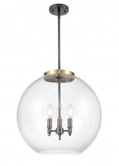 Athens - 3 Light - 18 inch - Black Antique Brass - Stem hung - Pendant (3442|221-3S-BAB-G124-18)