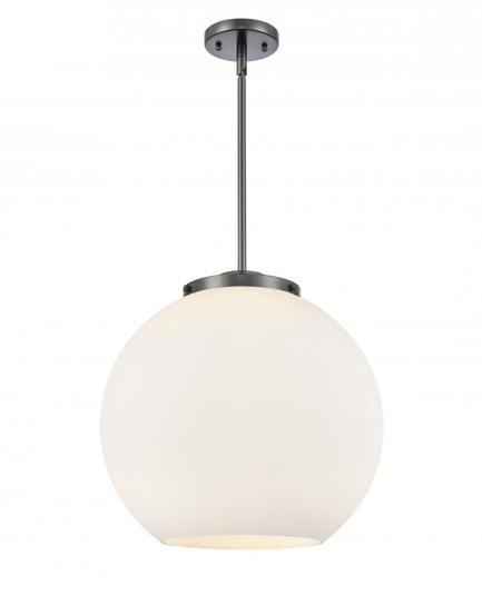Athens - 3 Light - 16 inch - Matte Black - Stem hung - Pendant (3442|221-3S-BK-G121-16)