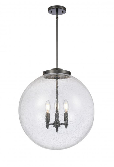 Beacon - 3 Light - 18 inch - Matte Black - Stem hung - Pendant (3442|221-3S-BK-G204-18-LED)