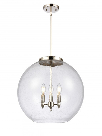 Athens - 3 Light - 18 inch - Polished Nickel - Cord hung - Pendant (3442|221-3S-PN-G124-18)