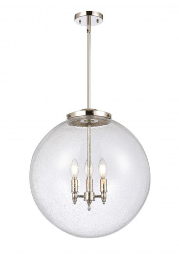 Beacon - 3 Light - 18 inch - Polished Nickel - Stem hung - Pendant (3442|221-3S-PN-G204-18-LED)