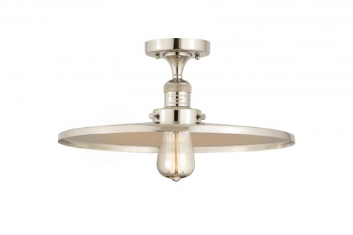 Railroad - 1 Light - 16 inch - Polished Nickel - Semi-Flush Mount (3442|517-1CH-PN-MFR-PN-16-LED)