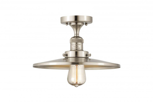Railroad - 1 Light - 12 inch - Brushed Satin Nickel - Semi-Flush Mount (3442|517-1CH-SN-MFR-SN-12)
