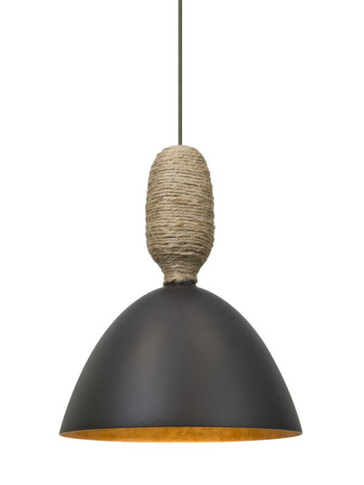 Besa Creed Cord Pendant, Dark Bronze With Gold Reflector, Bronze Finish, 1x9W LED (127|1XC-CREED-LED-BR)