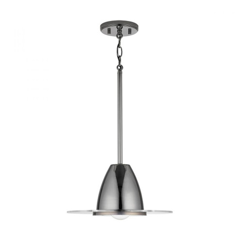 1-Light Pendant in Black Chrome with Acrylic Disc (8583|9F379A)