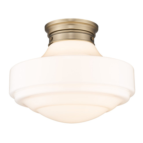 Golden Lighting Ingalls 1-light 16in Semi-Flush Mount in Modern Brass and Vintage Milk Glass (36|0508-LSF MBS-VMG)