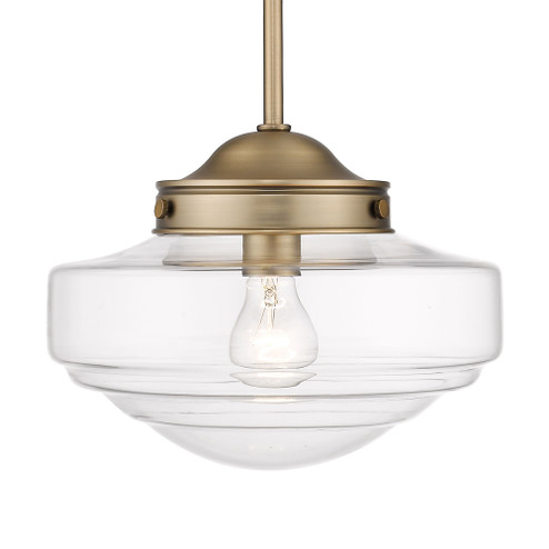 Golden Lighting Ingalls 1-light 12in Pendant in Modern Brass and Clear Glass (36|0508-M MBS-CLR)