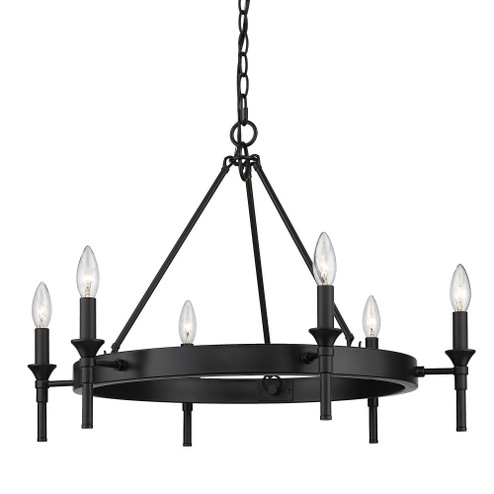 6 Light Chandelier (36|1020-6 BLK)