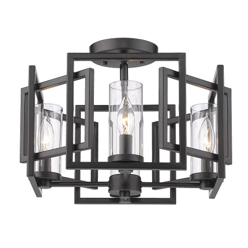 Golden Lighting Marco 4-light Flush Mount in Matte Black (36|6068-FM BLK)