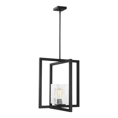 Mitte transitional 1-light indoor dimmable ceiling hanging single pendant light in midnight black fi (38|5141501-112)