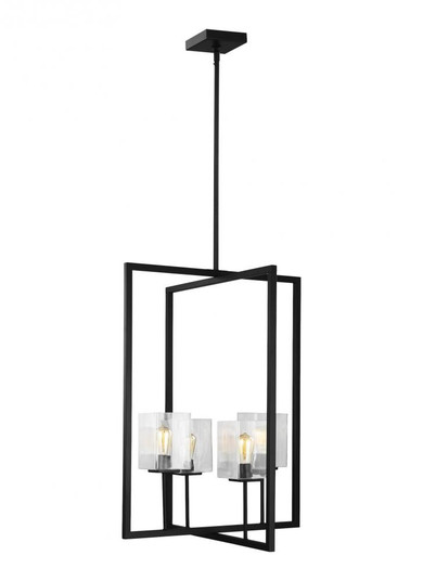 Mitte transitional 4-light indoor dimmable large ceiling pendant hanging chandelier light in midnigh (38|5341504-112)