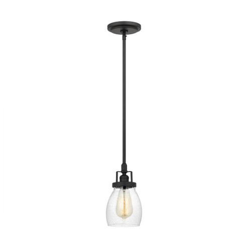 Belton transitional 1-light indoor dimmable ceiling hanging single pendant light in midnight black f (38|6114501-112)