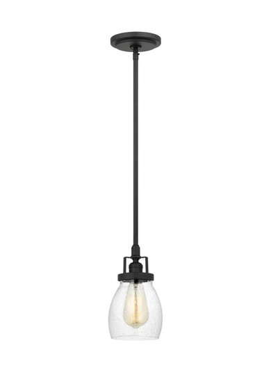 Belton transitional 1-light indoor dimmable ceiling hanging single pendant light in midnight black f (38|6114501-112)