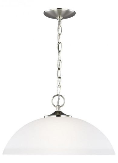Geary transitional 1-light indoor dimmable ceiling hanging single pendant light in brushed nickel si (38|6516501-962)