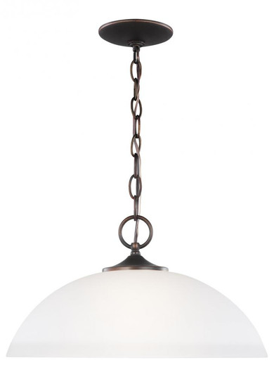 Geary transitional 1-light LED indoor dimmable ceiling hanging single pendant light in bronze finish (38|6516501EN3-710)