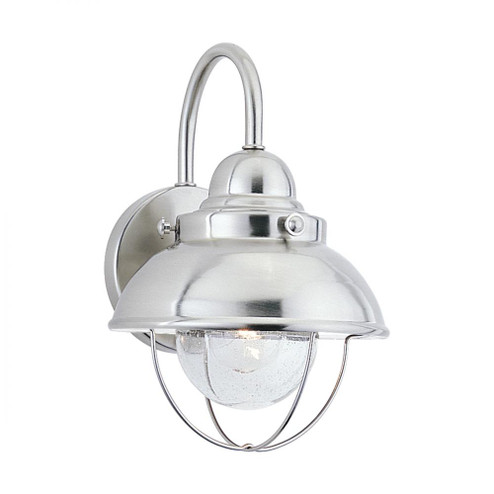 Sebring transitional 1-light LED outdoor exterior small wall lantern sconce in brushed stainless sil (38|8870EN3-98)