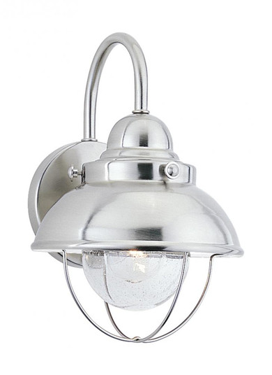 Sebring transitional 1-light LED outdoor exterior small wall lantern sconce in brushed stainless sil (38|8870EN3-98)