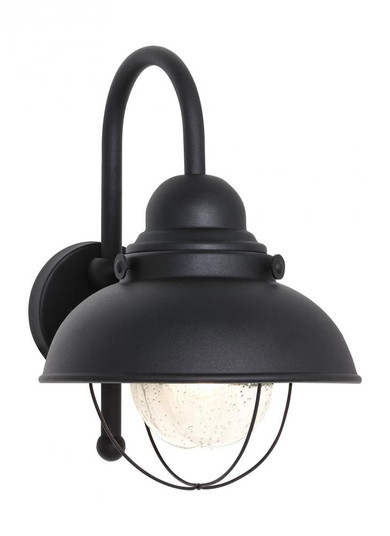 Sebring transitional 1-light LED outdoor exterior large wall lantern sconce in black finish with cle (38|8871EN3-12)