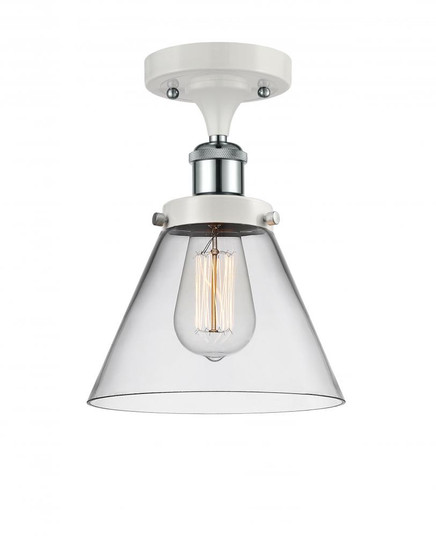 Cone - 1 Light - 8 inch - White Polished Chrome - Semi-Flush Mount (3442|916-1C-WPC-G42-LED)