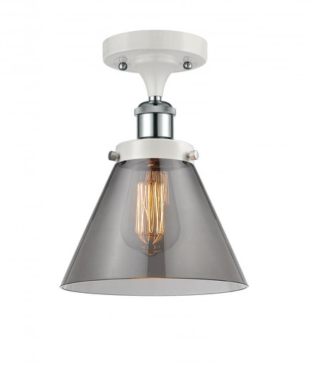 Cone - 1 Light - 8 inch - White Polished Chrome - Semi-Flush Mount (3442|916-1C-WPC-G43)