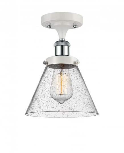 Cone - 1 Light - 8 inch - White Polished Chrome - Semi-Flush Mount (3442|916-1C-WPC-G44-LED)